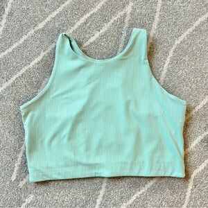 Girlfriend Collective Mint Green Ribbed Dylan Tank Bra